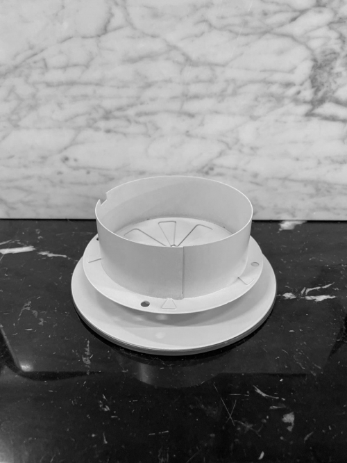 Диффузор стеклянный Mmotors 150 мм белый с регулировкой расхода воздуха